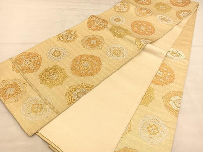 平和屋着物◎六通柄袋帯　宝相華　金銀糸　正絹　逸品　BAAU4959hv