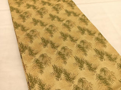 平和屋着物◎全通柄袋帯　草葉文　金糸　正絹　逸品　BAAU4972hv