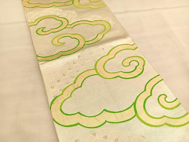平和屋着物◎六通柄袋帯　唐織　瑞雲　金銀糸　正絹　逸品　BAAU4976hv