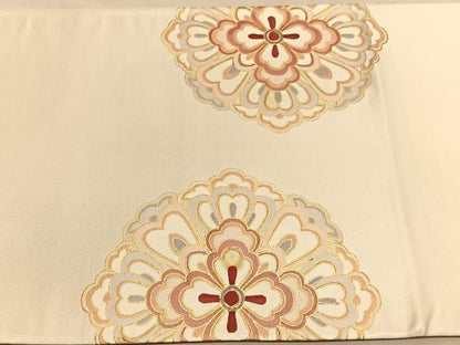 平和屋着物◎太鼓柄袋帯　駒刺繍　鳳凰亀甲花文　金彩　引箔　正絹　逸品　BAAU4993hv