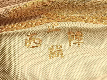 平和屋着物◎西陣　六通柄　本袋帯　唐織　つづれ錦　立波花文　金銀糸　正絹　逸品　BAAU5006hv