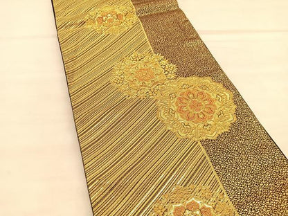 平和屋着物◎六通柄袋帯　宝相華　金糸　正絹　逸品　BAAU5010hv