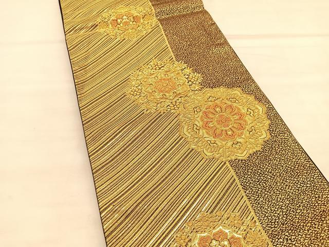 平和屋着物◎六通柄袋帯　宝相華　金糸　正絹　逸品　BAAU5010hv