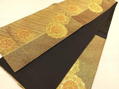 平和屋着物◎六通柄袋帯　宝相華　金糸　正絹　逸品　BAAU5010hv