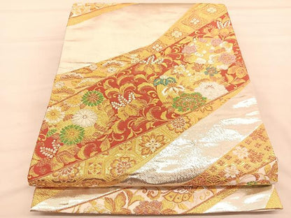 平和屋着物◎六通柄袋帯　花丸文　華金彩　正絹　逸品　BAAU5024hv