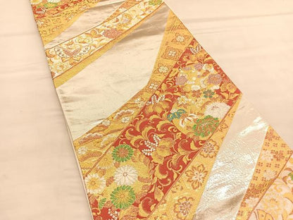 平和屋着物◎六通柄袋帯　花丸文　華金彩　正絹　逸品　BAAU5024hv