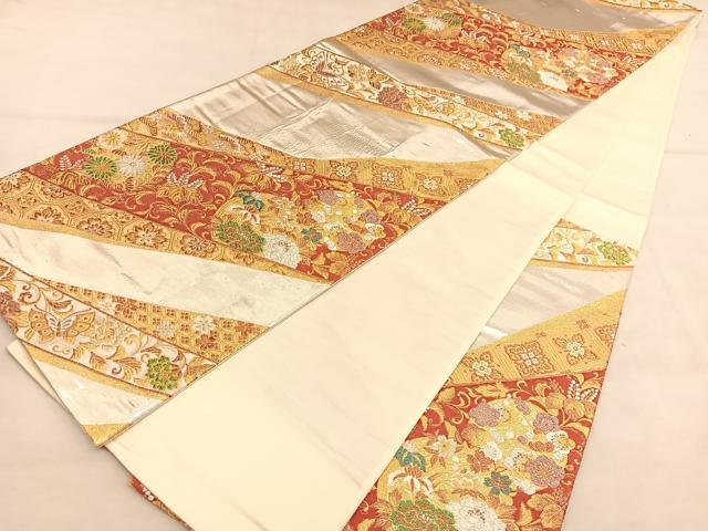 平和屋着物◎六通柄袋帯　花丸文　華金彩　正絹　逸品　BAAU5024hv