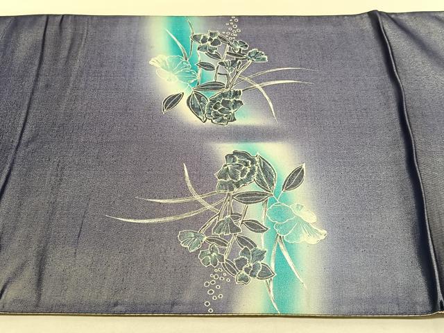 平和屋着物◎太鼓柄袋帯　花鳥文　引箔　正絹　逸品　BAAU5045hv