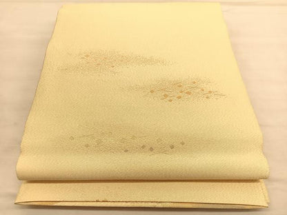 平和屋着物◎両面　六通柄袋帯　波涛扇面文　金糸　正絹　逸品　BAAU5060hv