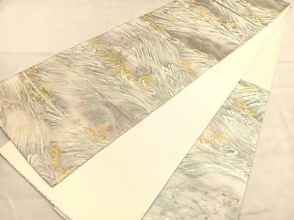 平和屋着物◎六通柄袋帯　唐織　古都の四季　金銀糸　引箔　正絹　逸品　BAAU5081hv