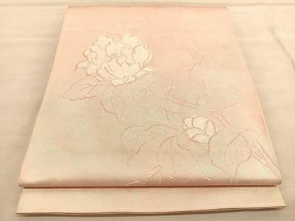 平和屋着物◎太鼓柄　本袋帯　唐織　牡丹　銀糸　正絹　逸品　BAAU5105hv