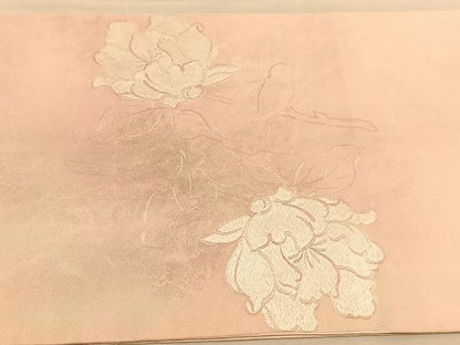 平和屋着物◎太鼓柄　本袋帯　唐織　牡丹　銀糸　正絹　逸品　BAAU5105hv