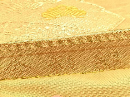 平和屋着物◎六通柄袋帯　飛鶴花文　金彩錦　正絹　逸品　BAAU5118hv