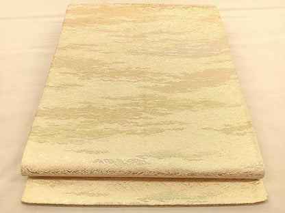 平和屋着物◎太鼓柄袋帯　駒刺繍　菱天井花丸文　金銀糸　正絹　逸品　BAAU5161hv