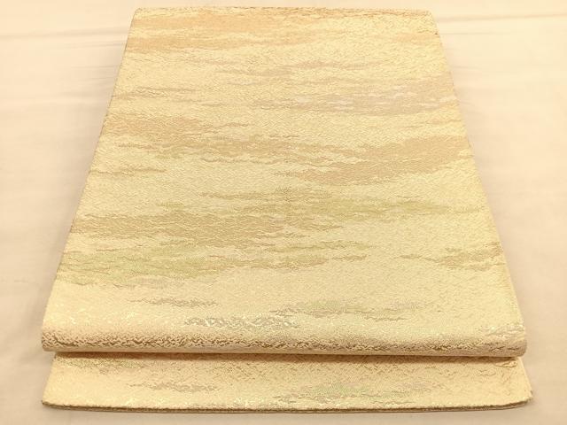 平和屋着物◎太鼓柄袋帯　駒刺繍　菱天井花丸文　金銀糸　正絹　逸品　BAAU5161hv