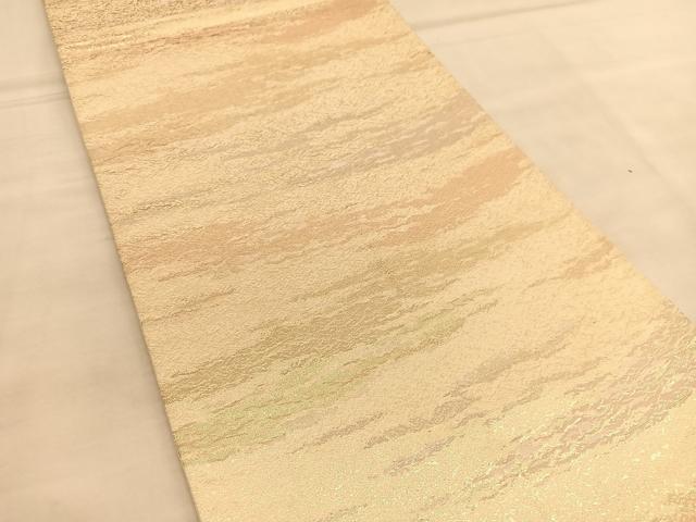 平和屋着物◎太鼓柄袋帯　駒刺繍　菱天井花丸文　金銀糸　正絹　逸品　BAAU5161hv
