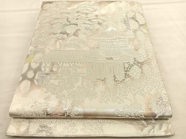 平和屋着物◎六通柄袋帯　二重引箔　古京錦　銀糸　正絹　逸品　BAAU5180hv