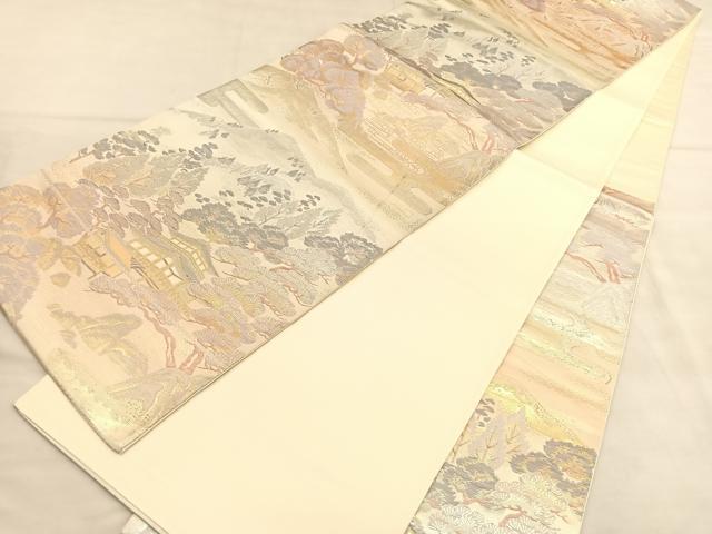 平和屋着物◎六通柄袋帯　プラチナ二重箔　京名所　正絹　逸品　BAAU5186hv