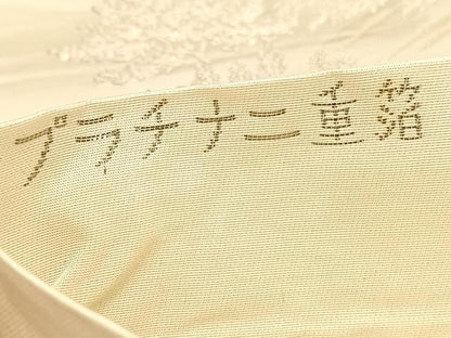 平和屋着物◎西陣　六通柄袋帯　唐織　プラチナ二重箔　京名所　正絹　逸品　BAAU5191hv