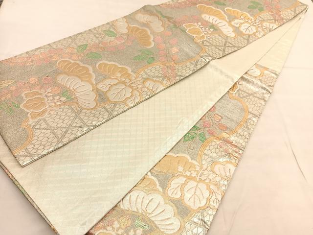平和屋着物◎佐賀錦　六通柄袋帯　桐松花文　金銀糸　正絹　逸品　BAAU5233hv