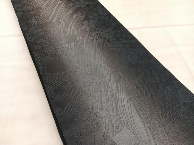 平和屋着物●H・L（アッシュエル） HENRI-LUC CHAPUIS 両面 全通柄袋帯 破れ色紙花文 BAAU5323hv