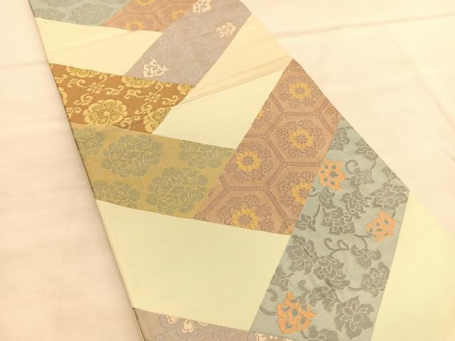 平和屋着物◎全通柄袋帯 唐織 亀甲花唐草文 正絹 逸品 BAAU5393hv