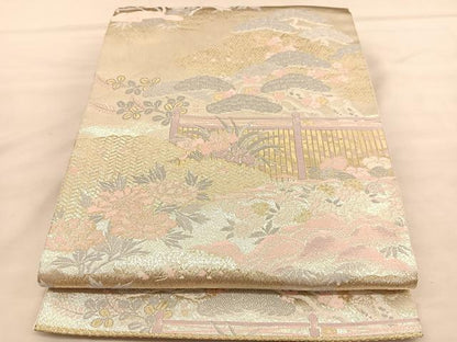 平和屋着物◎六通柄袋帯　唐織　純銀乃彩　王朝錦　金糸　正絹　逸品　BAAU5407hv