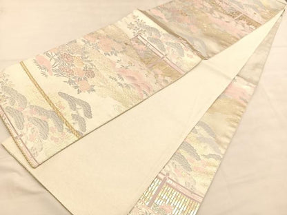 平和屋着物◎六通柄袋帯　唐織　純銀乃彩　王朝錦　金糸　正絹　逸品　BAAU5407hv