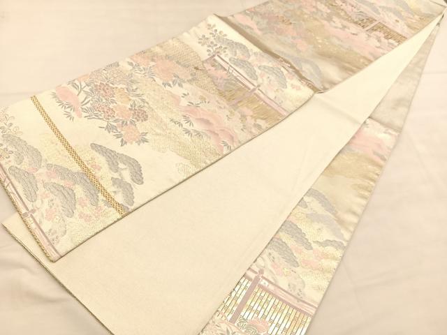 平和屋着物◎六通柄袋帯　唐織　純銀乃彩　王朝錦　金糸　正絹　逸品　BAAU5407hv