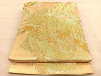 平和屋着物◎六通柄袋帯 鳳凰 金銀糸 正絹 逸品 BAAU5440hv