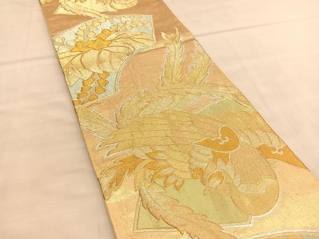 平和屋着物◎六通柄袋帯 鳳凰 金銀糸 正絹 逸品 BAAU5440hv