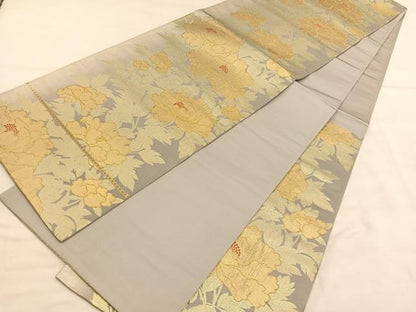平和屋着物◎六通柄袋帯 牡丹 鎗金彩 正絹 逸品 BAAU5456hv