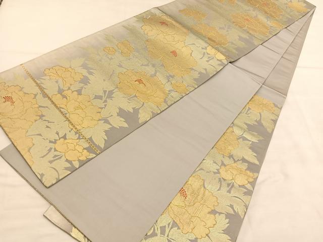 平和屋着物◎六通柄袋帯 牡丹 鎗金彩 正絹 逸品 BAAU5456hv