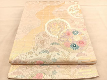 平和屋着物◎六通柄袋帯 唐織 芳趣四君子 金銀糸 正絹 逸品 BAAU5461hv