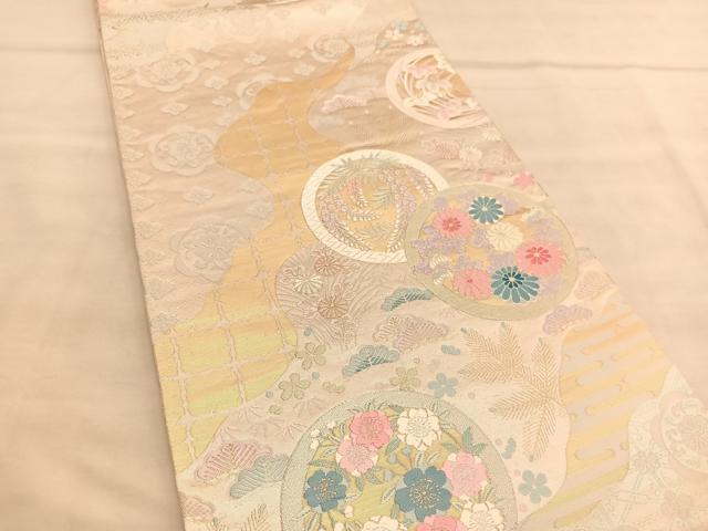 平和屋着物◎六通柄袋帯 唐織 芳趣四君子 金銀糸 正絹 逸品 BAAU5461hv