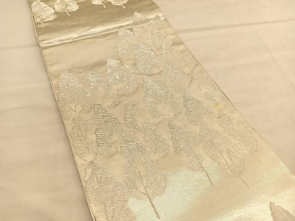 平和屋着物◎六通柄袋帯　樹林文　銀糸　正絹　逸品　BAAU5472hv