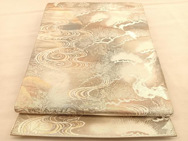 平和屋着物◎六通柄袋帯　京洛錦　浜松文　二重引箔　金銀糸　正絹　逸品　BAAU5477hv
