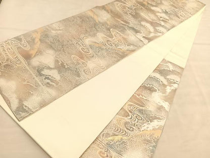 平和屋着物◎六通柄袋帯　京洛錦　浜松文　二重引箔　金銀糸　正絹　逸品　BAAU5477hv