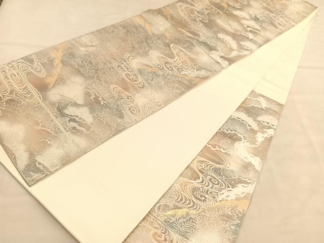 平和屋着物◎六通柄袋帯　京洛錦　浜松文　二重引箔　金銀糸　正絹　逸品　BAAU5477hv