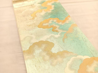 平和屋着物◎六通柄袋帯　瑞雲　金銀糸　引箔　正絹　逸品　BAAU5483hv