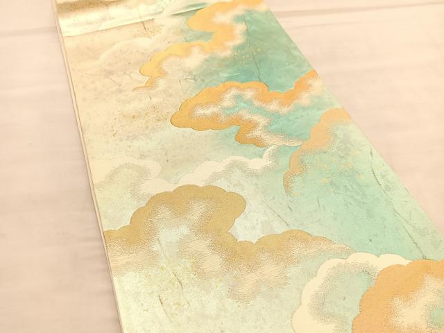 平和屋着物◎六通柄袋帯　瑞雲　金銀糸　引箔　正絹　逸品　BAAU5483hv