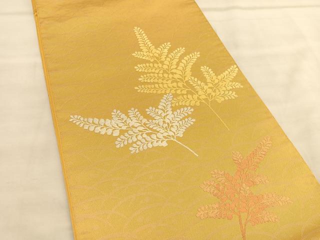 平和屋着物◎太鼓柄　本袋帯　唐織　枝葉文　正絹　逸品　BAAU5504hv