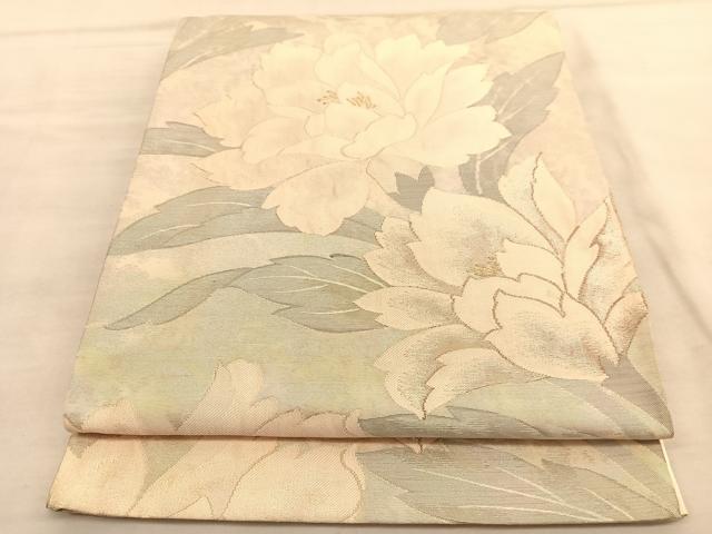 平和屋着物◎六通柄袋帯　草花文　金銀糸　正絹　逸品　BAAU5510hv