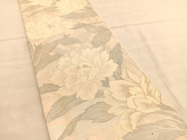 平和屋着物◎六通柄袋帯　草花文　金銀糸　正絹　逸品　BAAU5510hv
