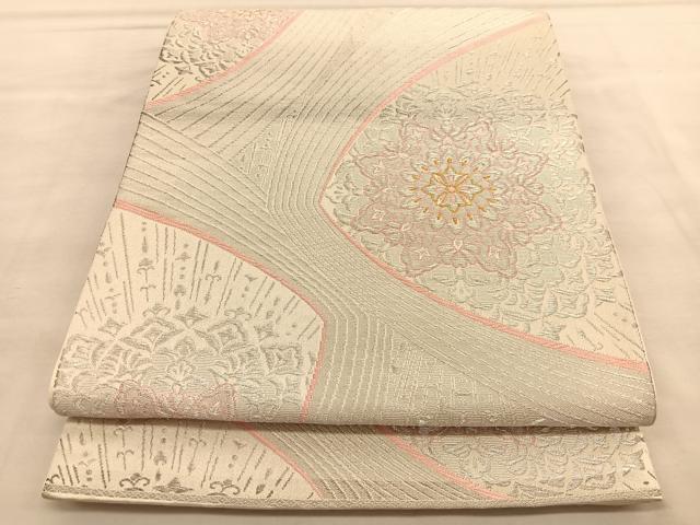 平和屋着物◎六通柄袋帯　正倉院花文　金銀糸　正絹　逸品　BAAU5513hv