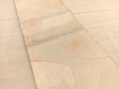 平和屋着物◎六通柄袋帯　正倉院花文　金銀糸　正絹　逸品　BAAU5513hv