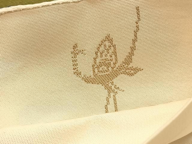 平和屋着物●西陣　白綾苑大庭　六通柄袋帯　唐織　七宝花文　金糸　正絹　逸品　BAAU5515hv
