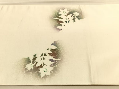平和屋着物◎太鼓柄袋帯　遠山風景文　金彩　引箔　正絹　逸品　BAAU5549hv