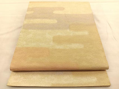 平和屋着物◎全通柄袋帯　エ霞文　砂子綴れ　正絹　逸品　BAAU5550hv