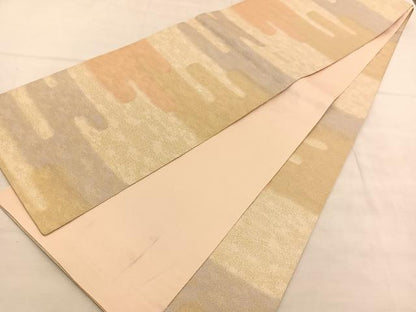 平和屋着物◎全通柄袋帯　エ霞文　砂子綴れ　正絹　逸品　BAAU5550hv